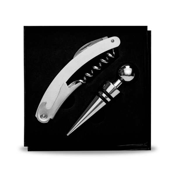Kit 2 Peças Saca Rolha Tampa Vinho Personalizado Logo Empresa